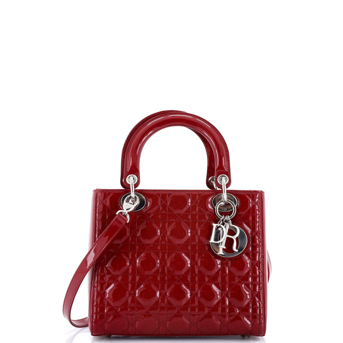 Christian Dior Lady Dior Bag Cannage Quilt Patent Medium