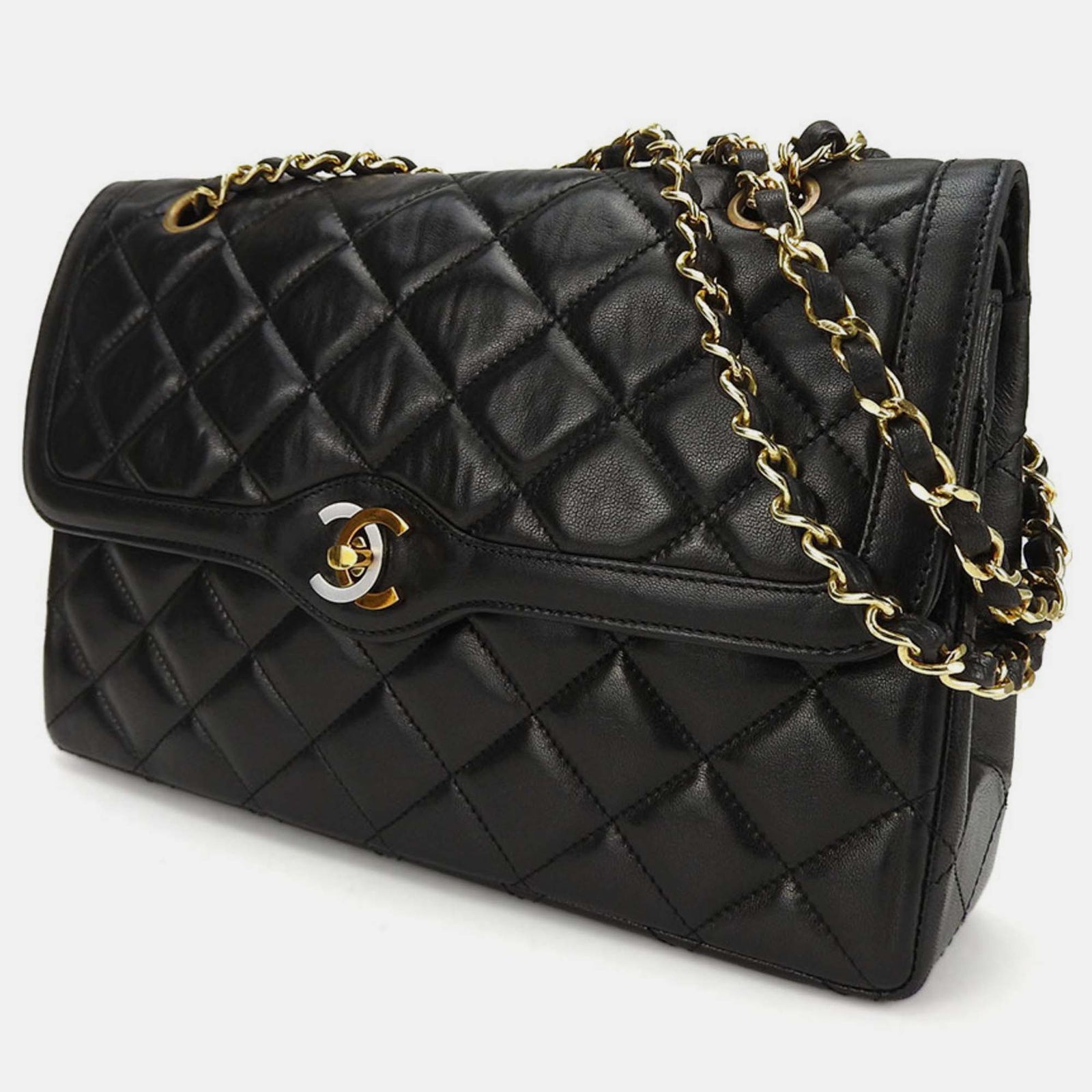 Chanel Quilted Lambskin Medium Vintage Two Tone Flap Bag