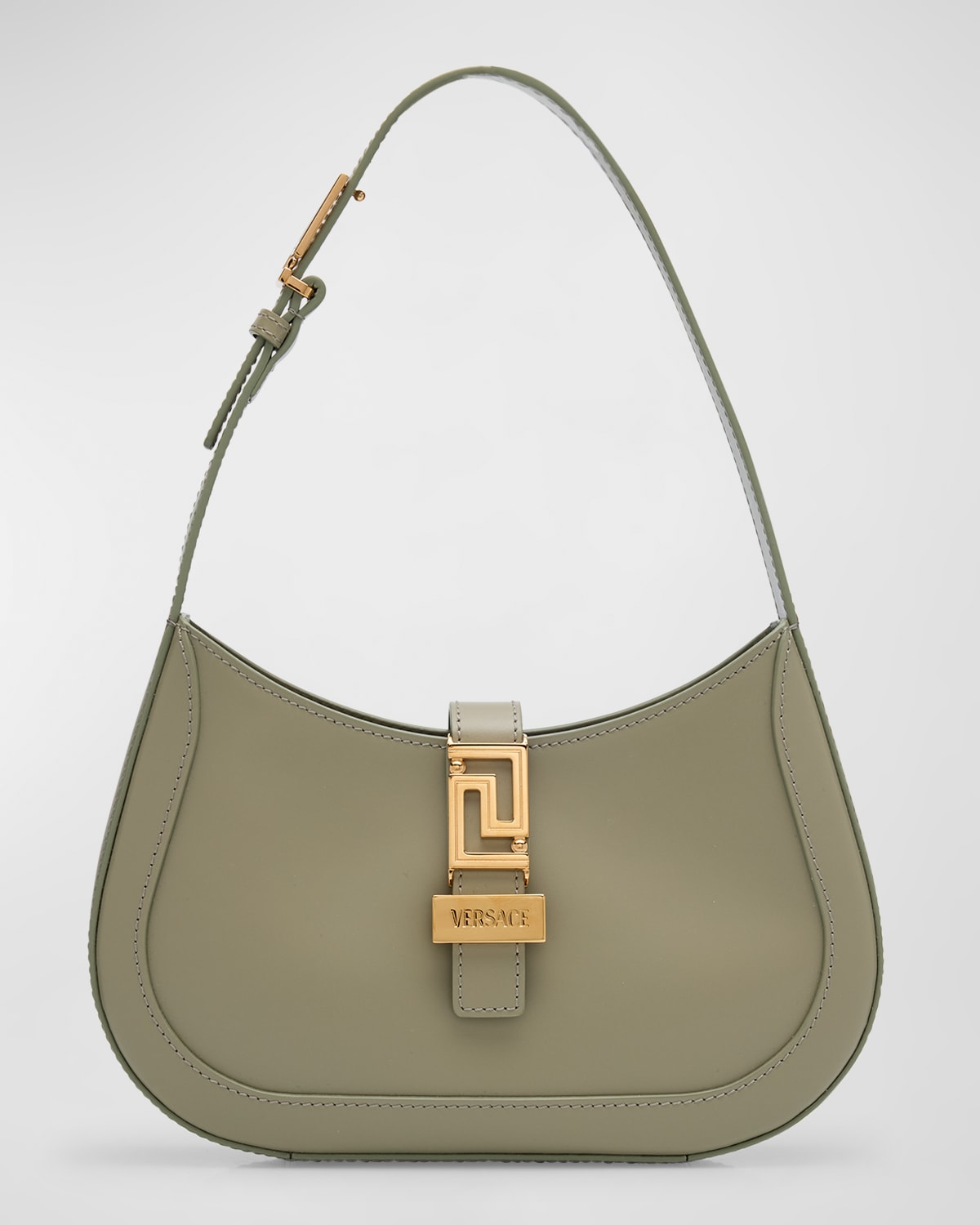 Versace Greca Small Leather Hobo Bag