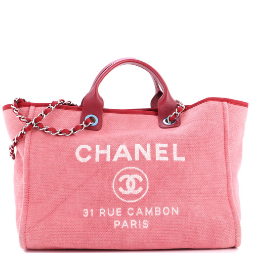 CHANEL Deauville Tote Canvas Medium
