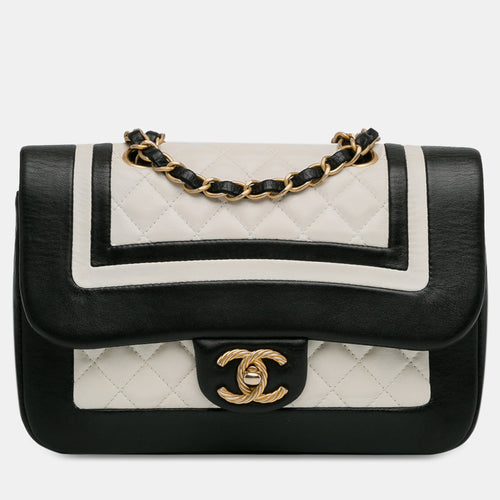 Small Bicolor Lambskin Paris Cosmopolite Flap
