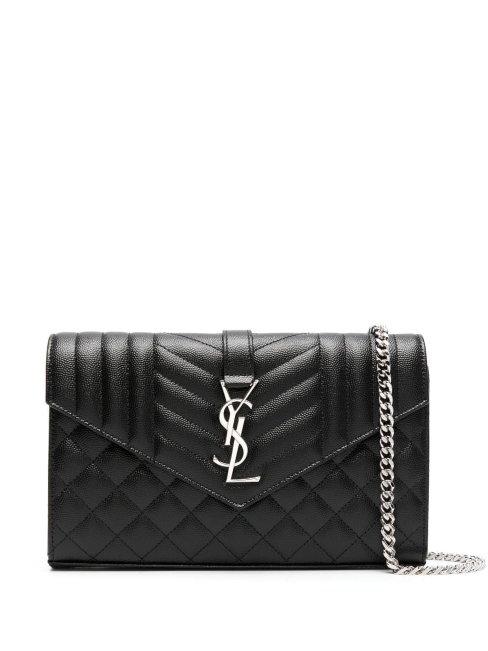 Saint Laurent Women's Matelasse Grain Quilted Clutch in Neronero | 620280BOW9210001000