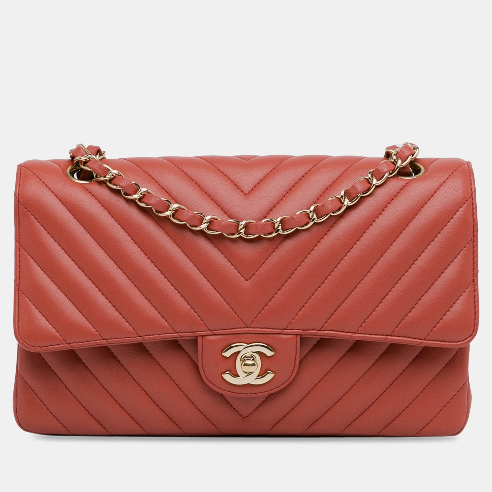 Chanel Medium Classic Chevron Lambskin Double Flap