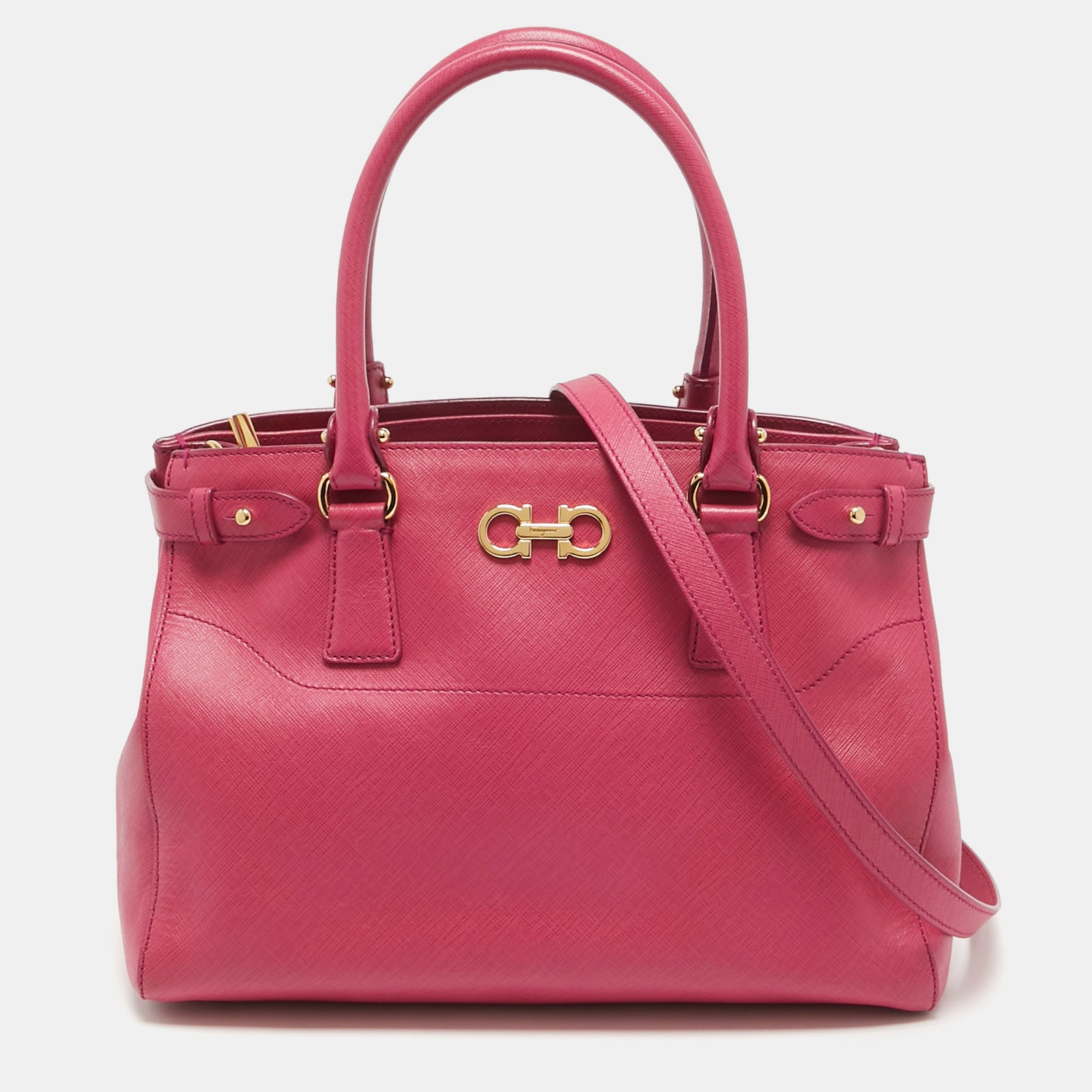 Salvatore Ferragamo Fuchsia Leather Beky Tote