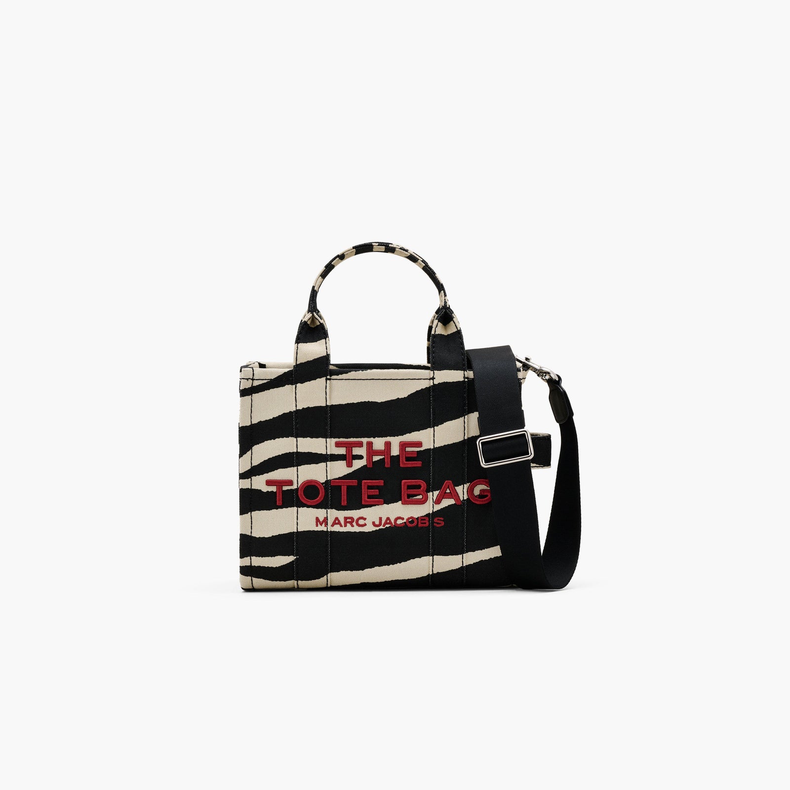 Marc Jacobs Le petit sac fourre-tout en toile zébrée en noir/blanc