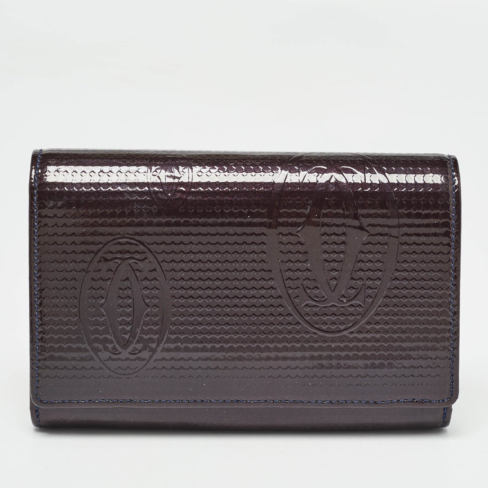 Cartier Plum Leather Happy Birthday French Wallet