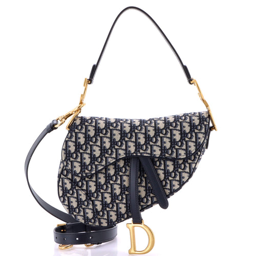 Saddle Handbag with Strap Oblique Canvas Medium