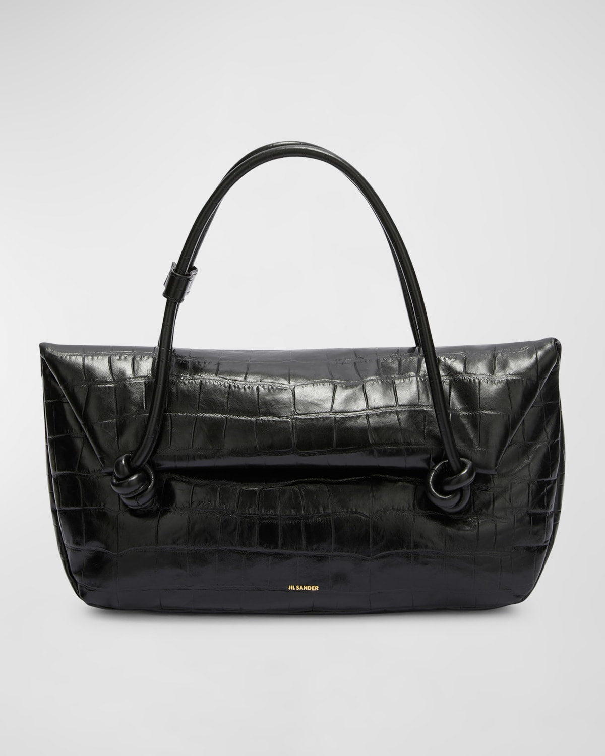 Jil Sander Medium Knot Croc-Print Shoulder Bag