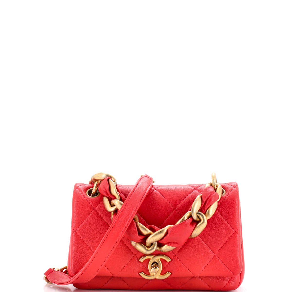 Chanel CHANEL Chain Is More Flap Bag Quilted Lambskin Small