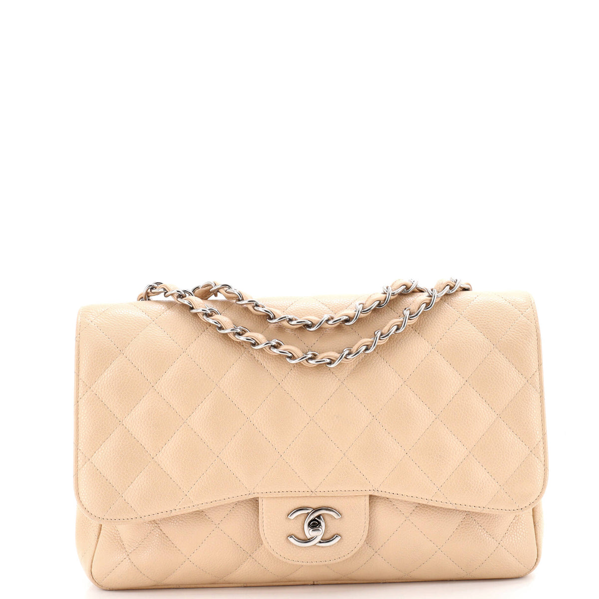 Chanel CHANEL Classic Single Flap Bag Quilted Caviar Jumbo