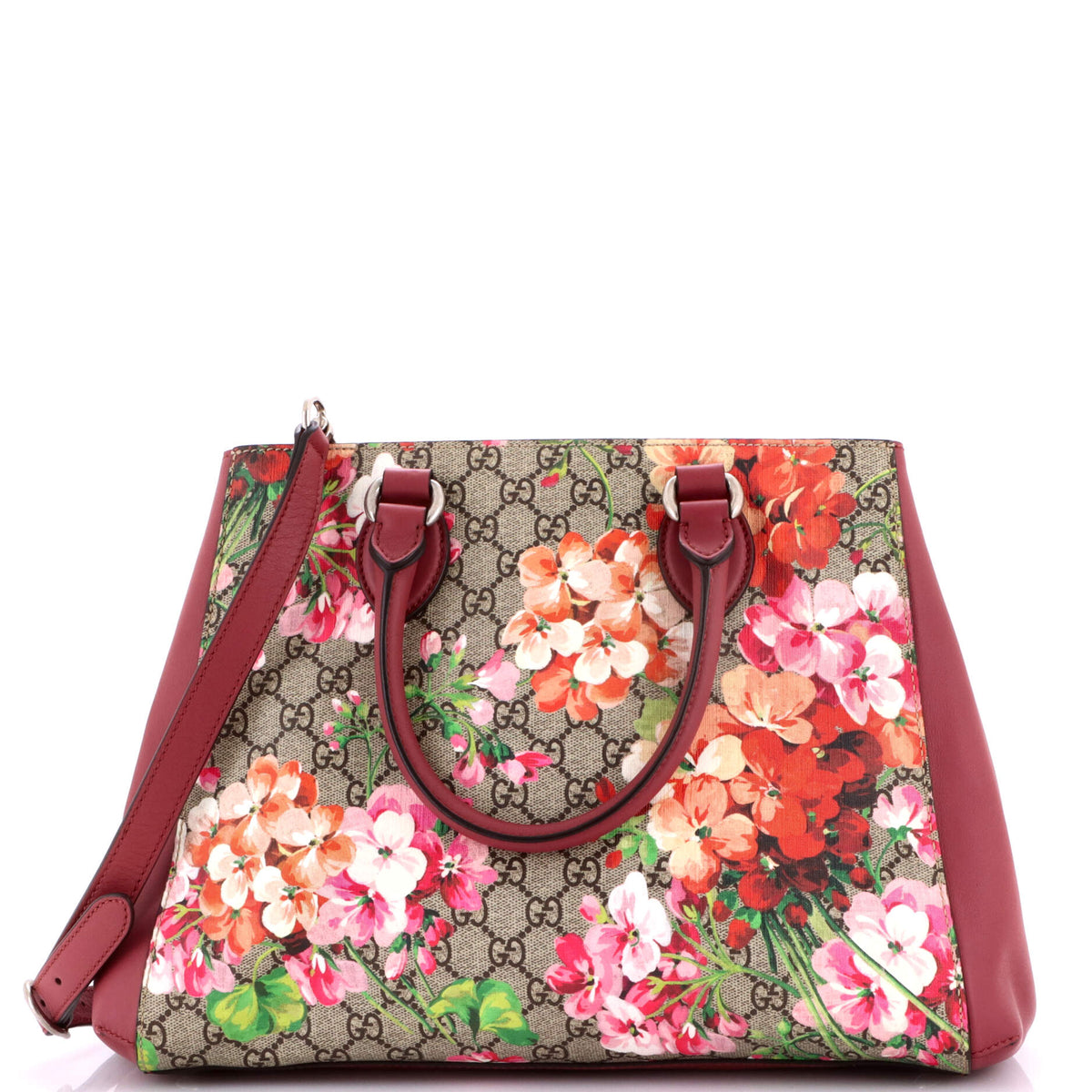Gucci GUCCI Convertible Shopping Tote Blooms Print GG Coated Canvas Large
