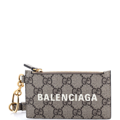 GUCCI x Balenciaga The Hacker Project Zip Card Case with Strap GG Coated Canvas