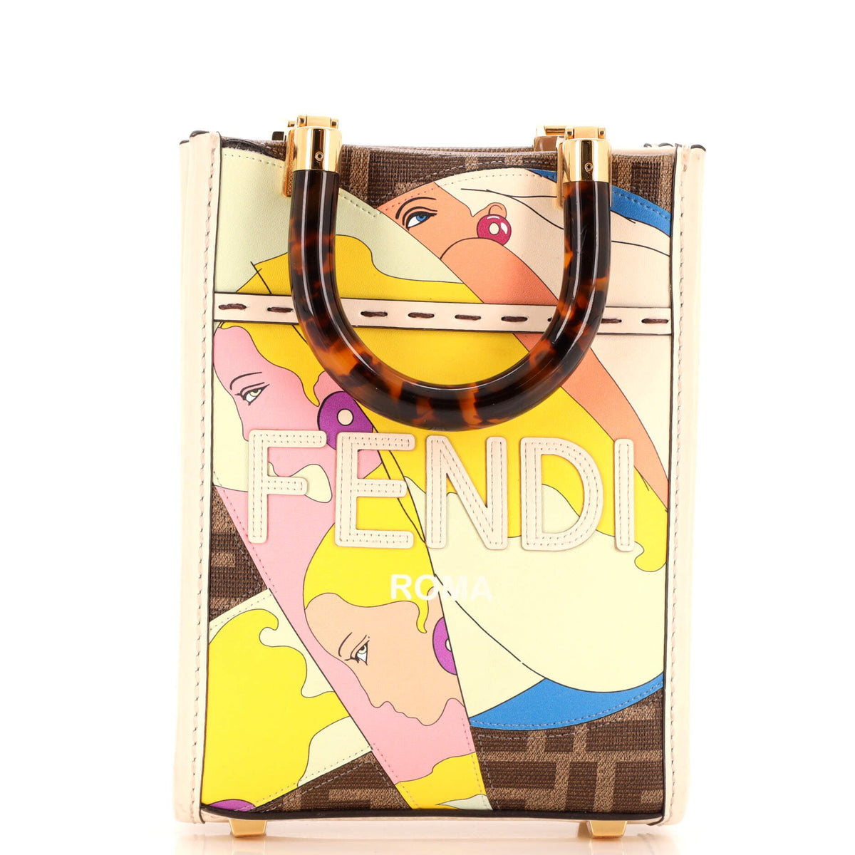 Fendi FENDI Sunshine Shopper Tote Printed Zucca Coated Canvas Mini