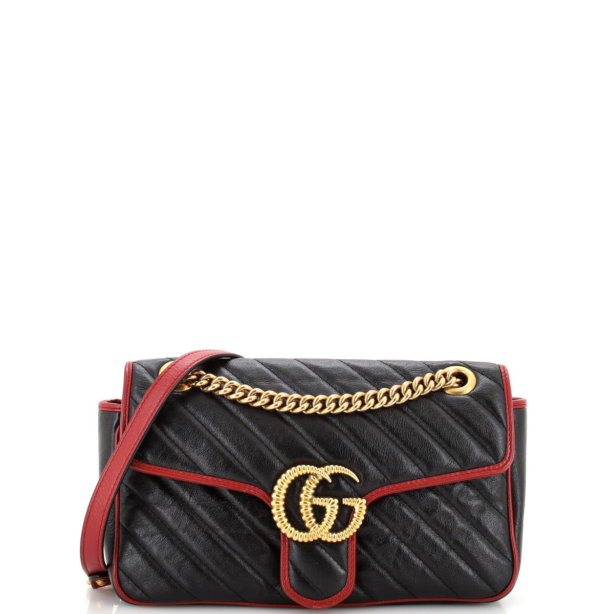 Gucci GUCCI GG Marmont Flap Bag Diagonal Quilted Leather Small