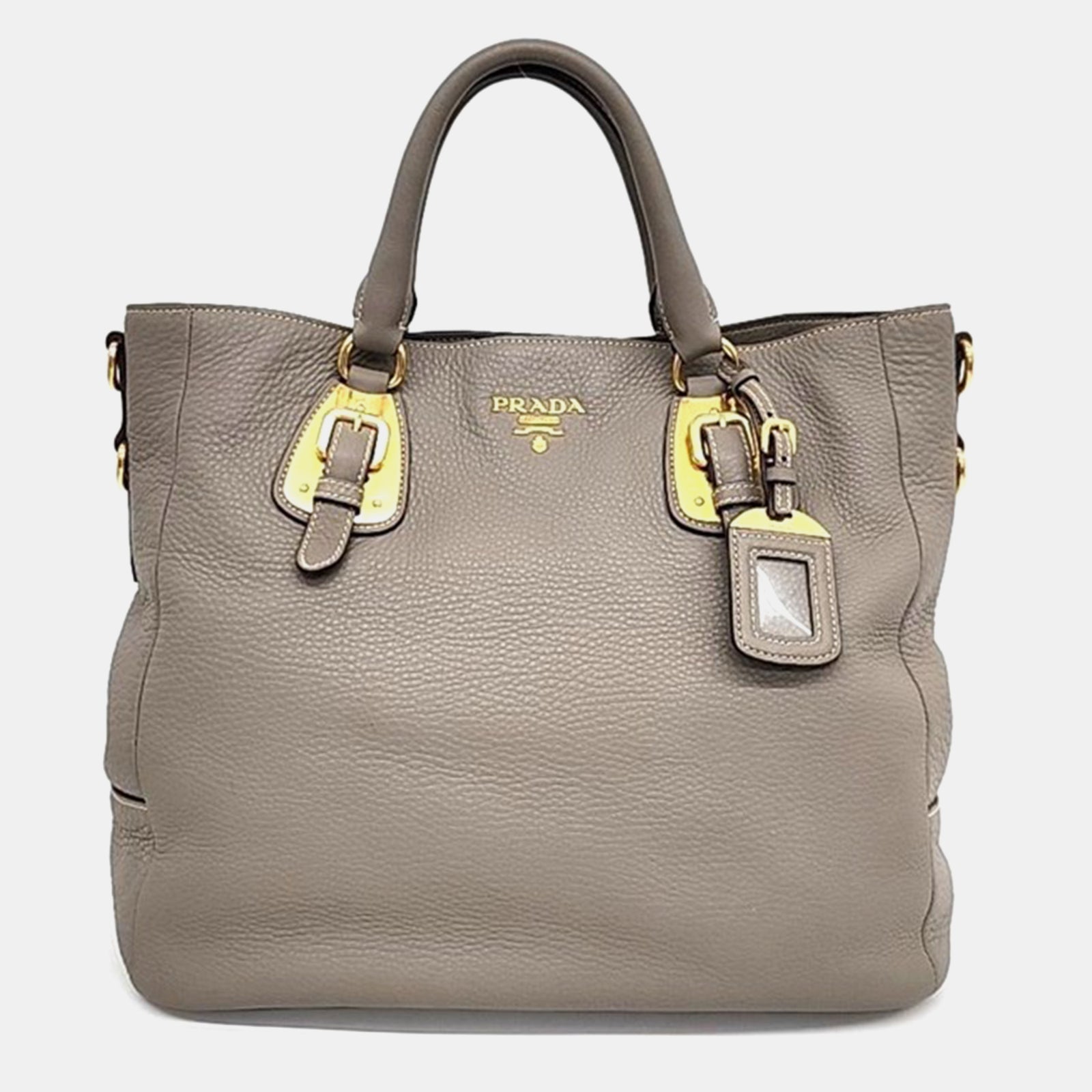 Prada Beige Leather Vitello Daino Tote Bag