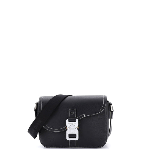 Saddle Buckle Flap Messenger Bag Leather Mini