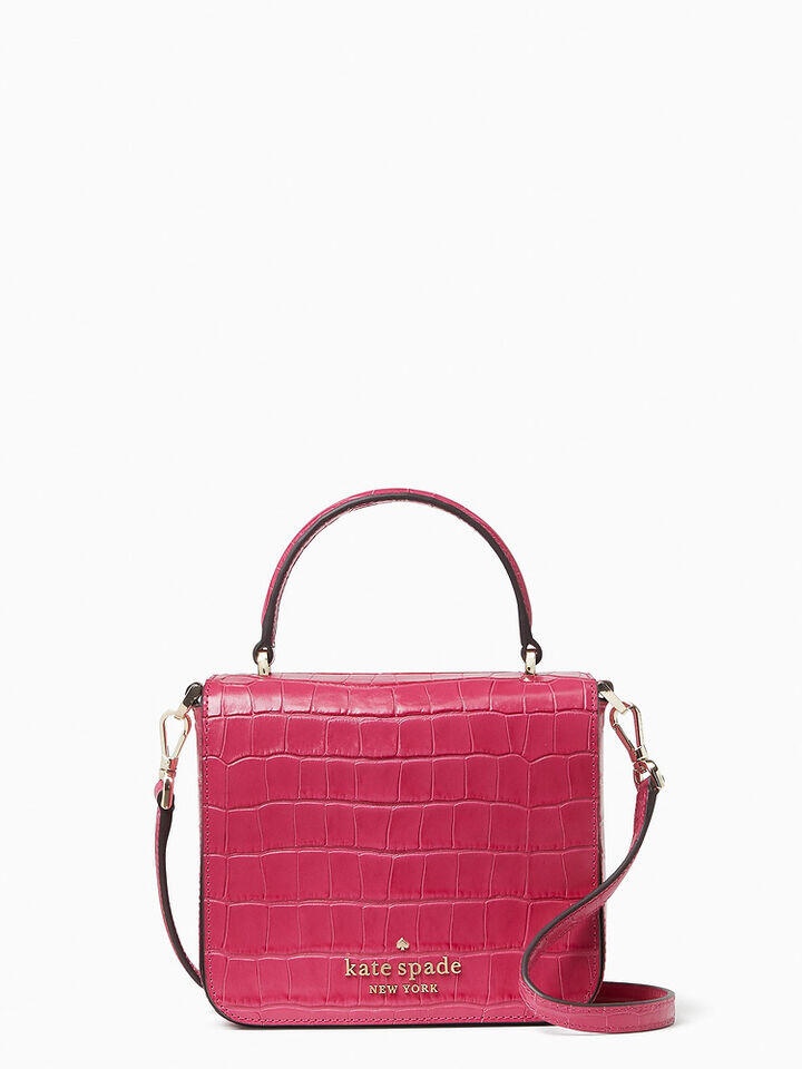 Kate Spade Au staci croco embossed leather square crossbody