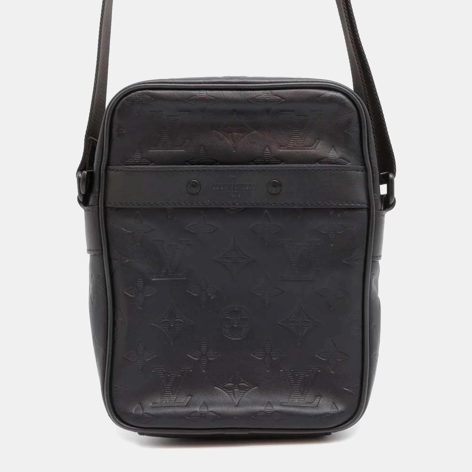 Louis Vuitton Schwarze Umhängetasche Shadow Danube PM aus Leder mit Monogramm