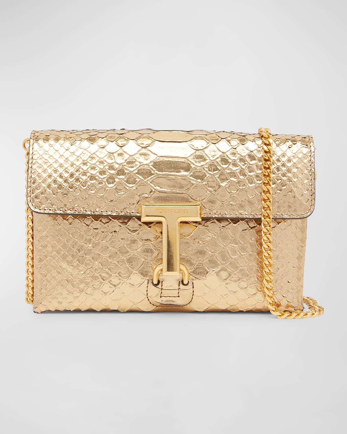 Tom Ford Monarch Mini Bag in Laminated Stamped Python Leather