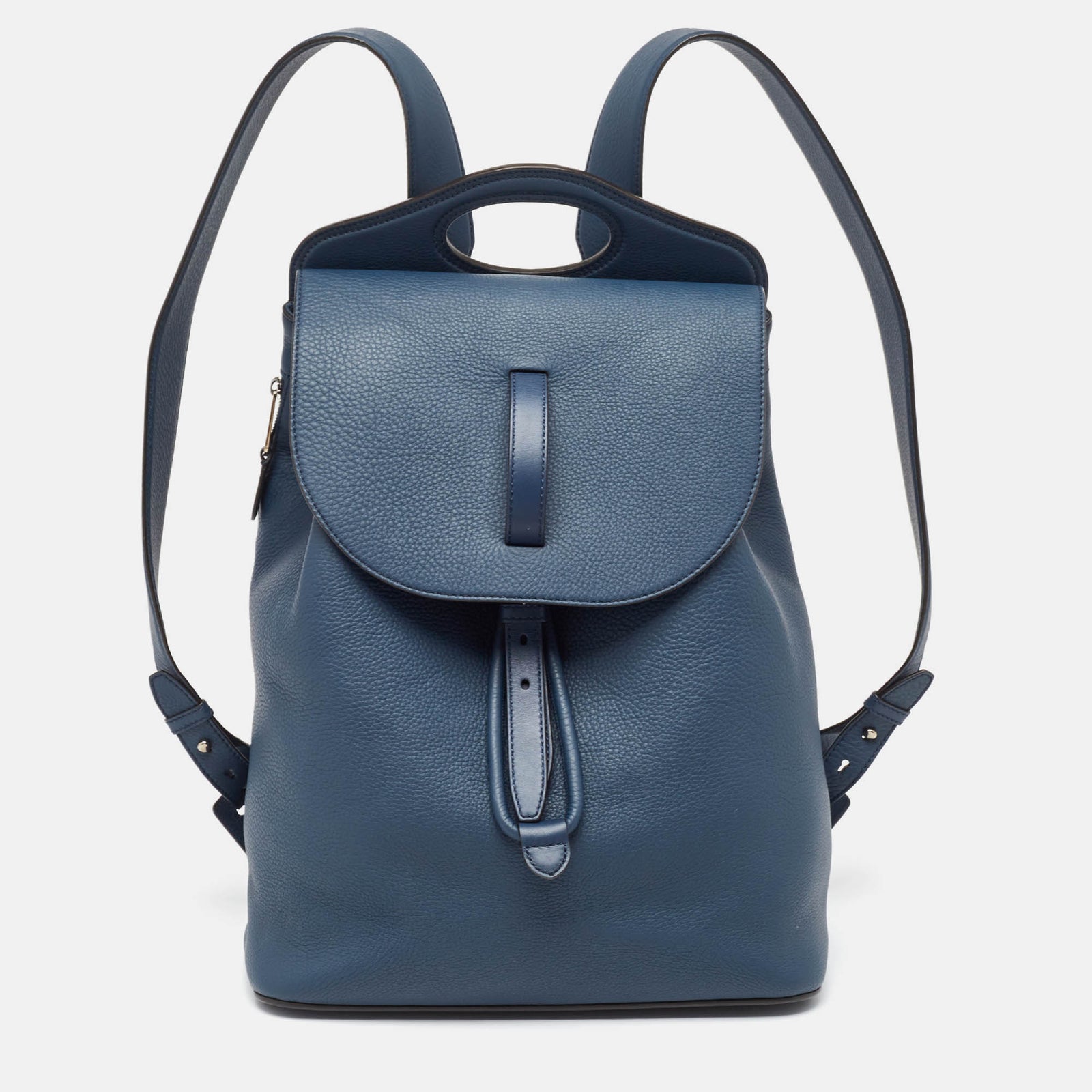 Burberry Ash Blue Grain Leather Pocket Backpack