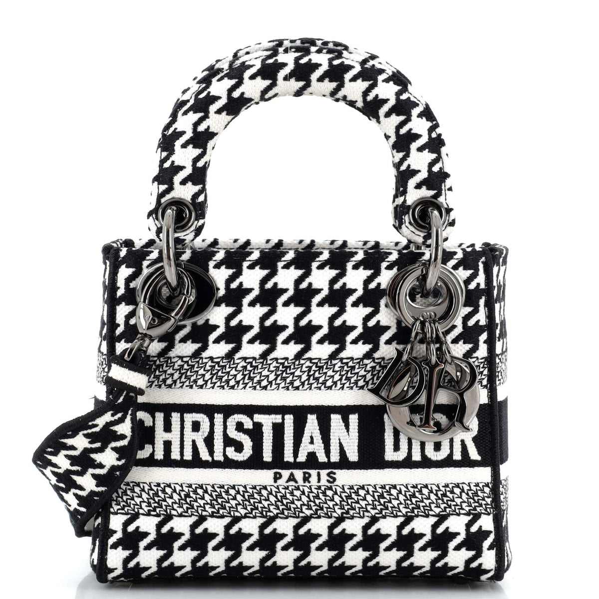 Christian Dior Lady D-Lite Bag Embroidered Canvas Mini