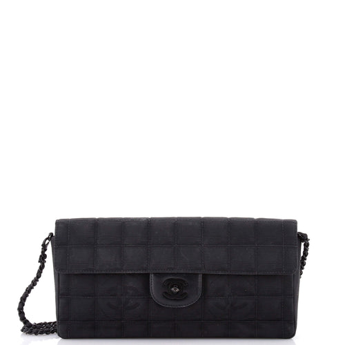 CHANEL Travel Line Flap Bag Quilted Nylon East West