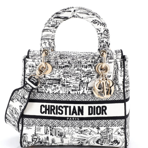 Lady D-Lite Bag Embroidered Canvas Medium