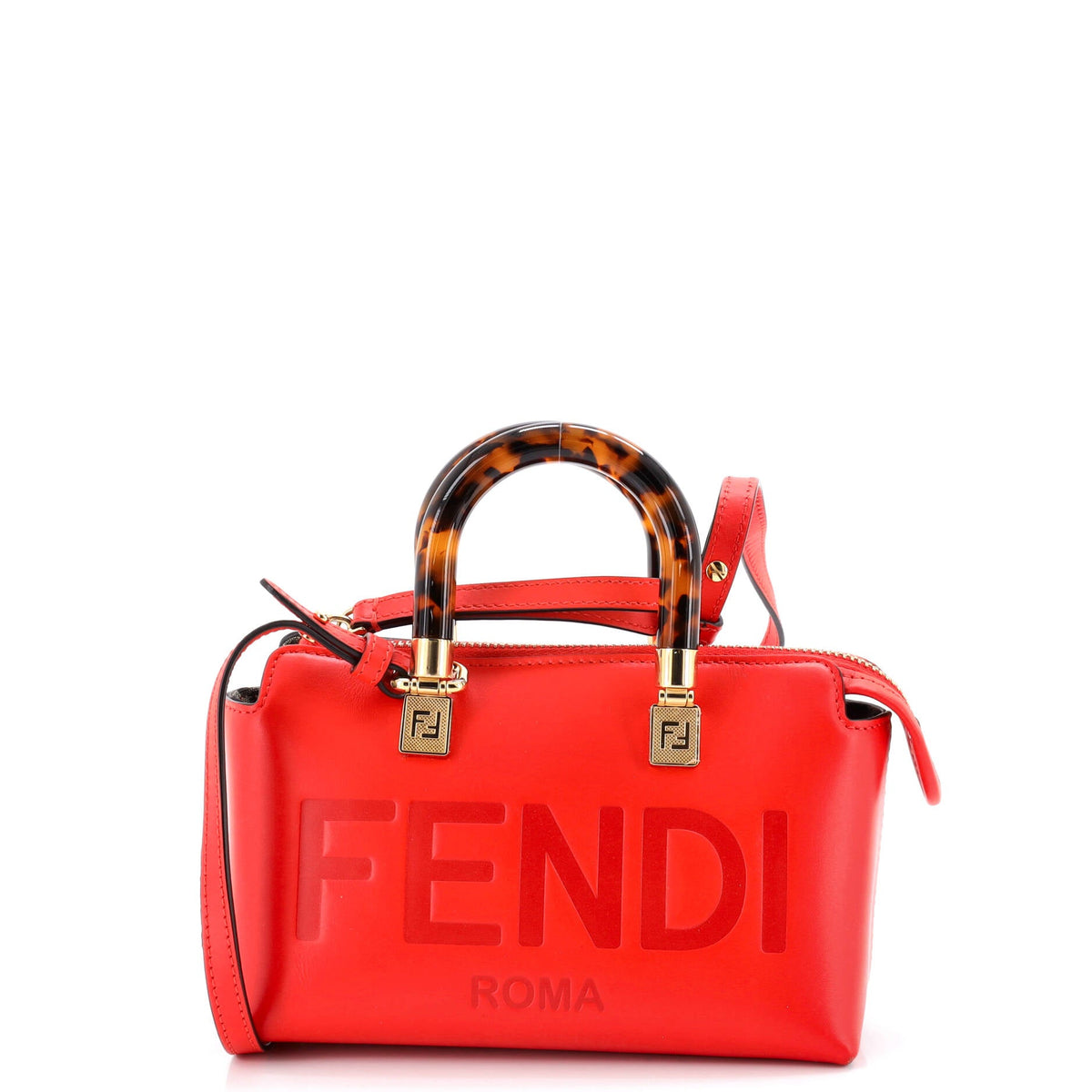 Fendi FENDI Logo By The Way Top Handle Bag Embossed Leather Mini