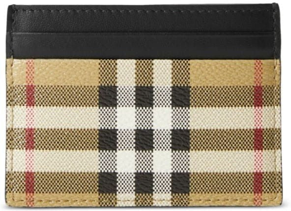 Burberry Women's Vintage Check Leather Cardholder in Brown | Size UNICA | 8084175