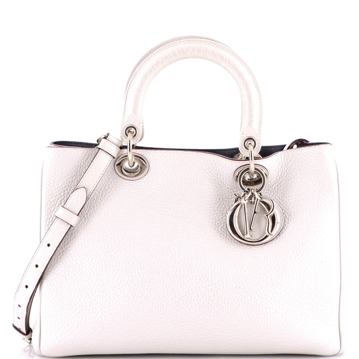 Christian Dior Diorissimo Tote Pebbled Leather Medium