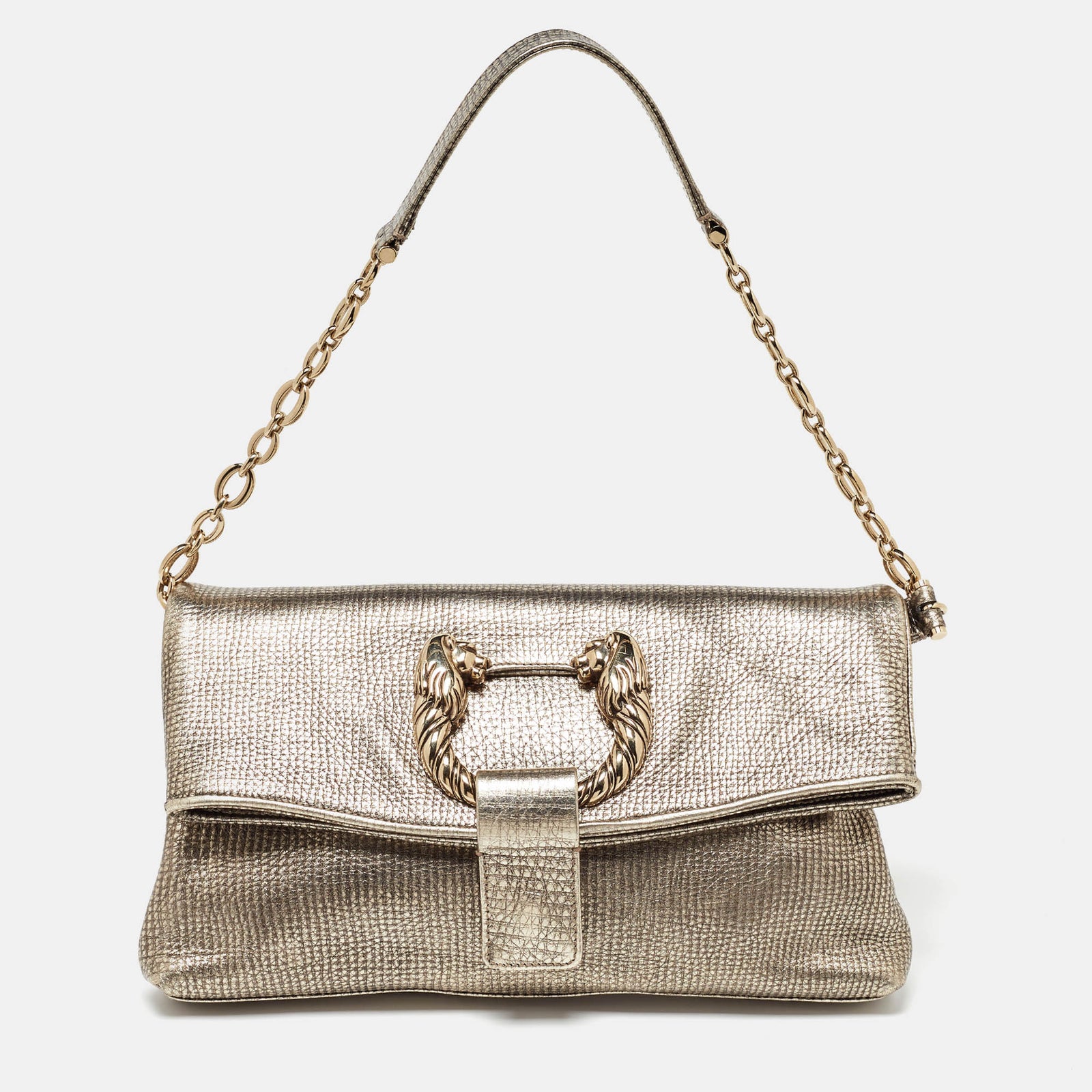 Bvlgari Metallic Leather Leoni Shoulder Bag