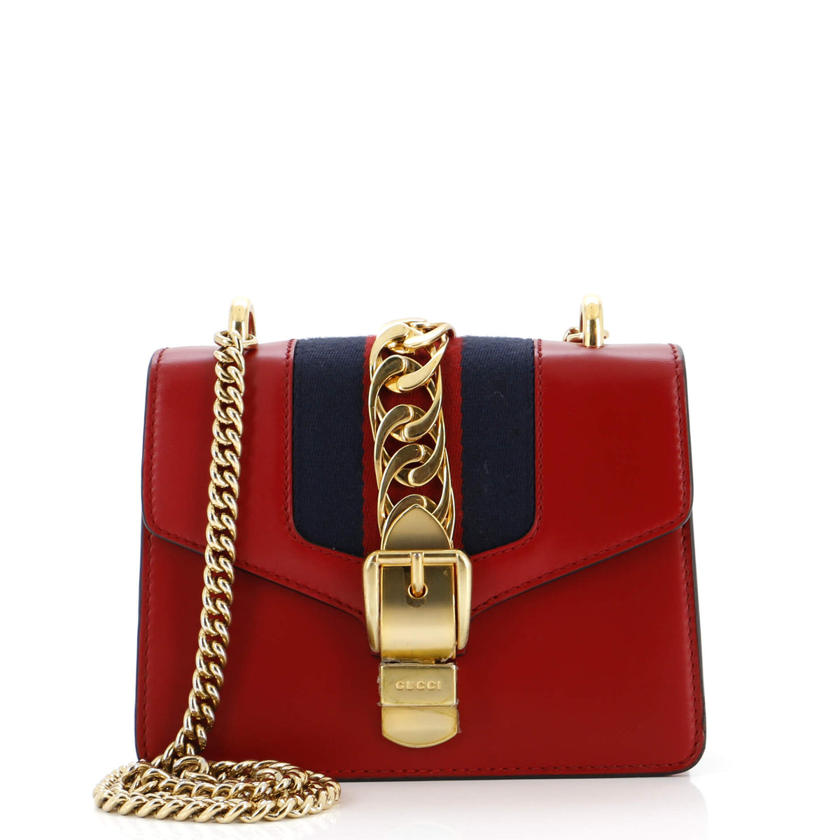 Gucci GUCCI Sylvie Chain Shoulder Bag Leather Mini