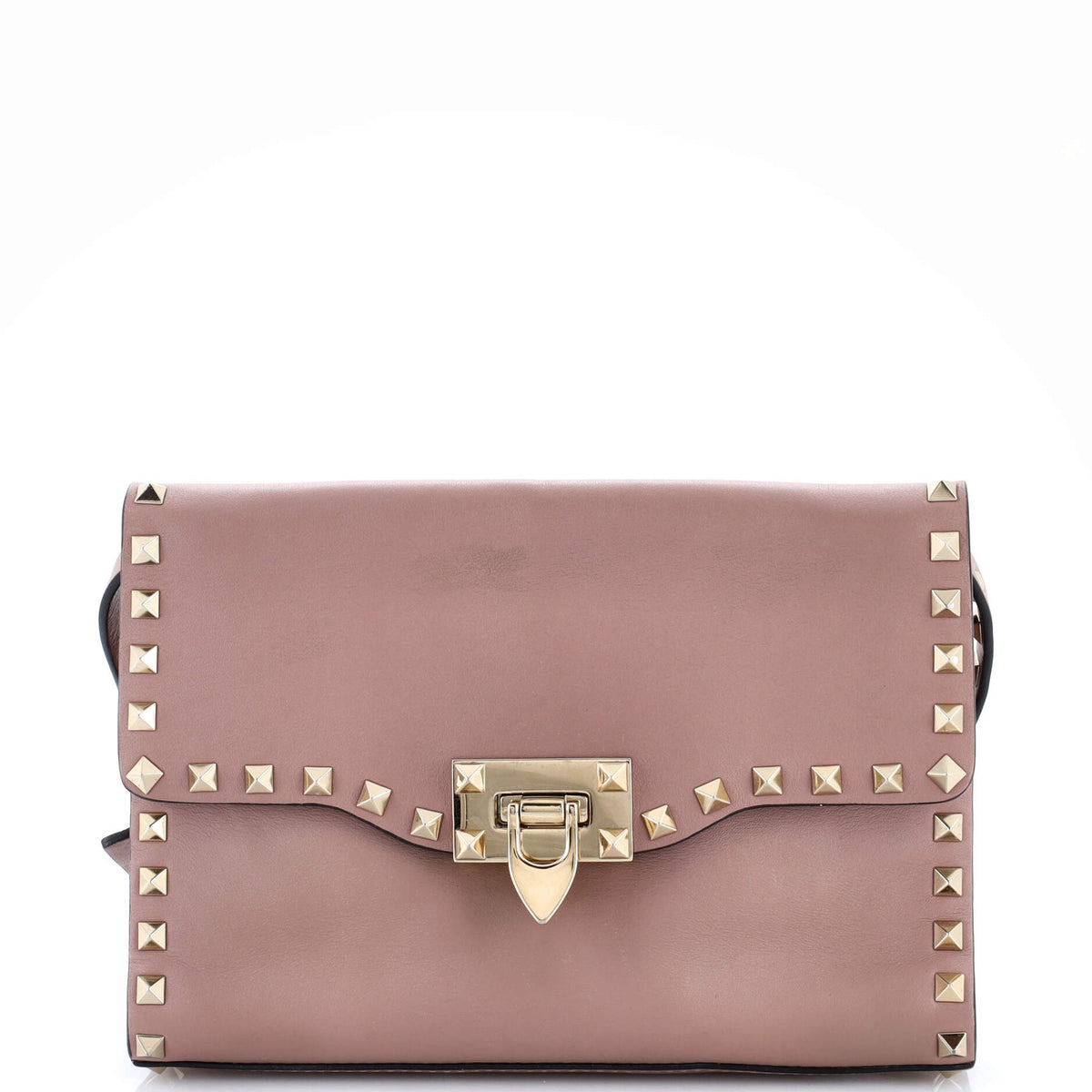 Valentino VALENTINO GARAVANI Rockstud Flip Lock Flap Bag Leather Medium