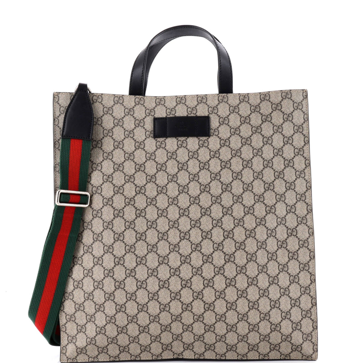 Gucci GUCCI Convertible Soft Open Tote GG Coated Canvas Tall