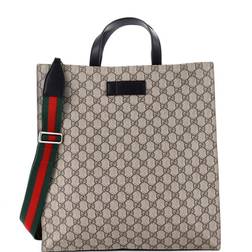 GUCCI Convertible Soft Open Tote GG Coated Canvas Tall