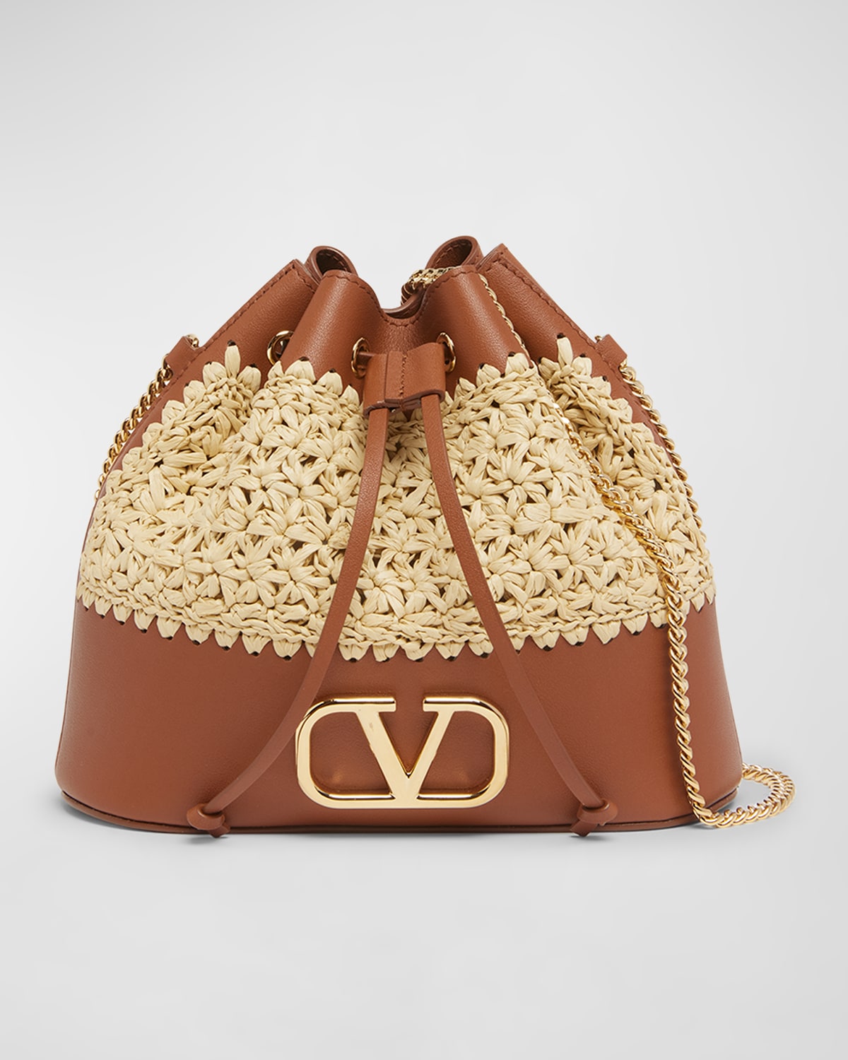 Valentino Mini sac seau en crochet VLOGO Signature