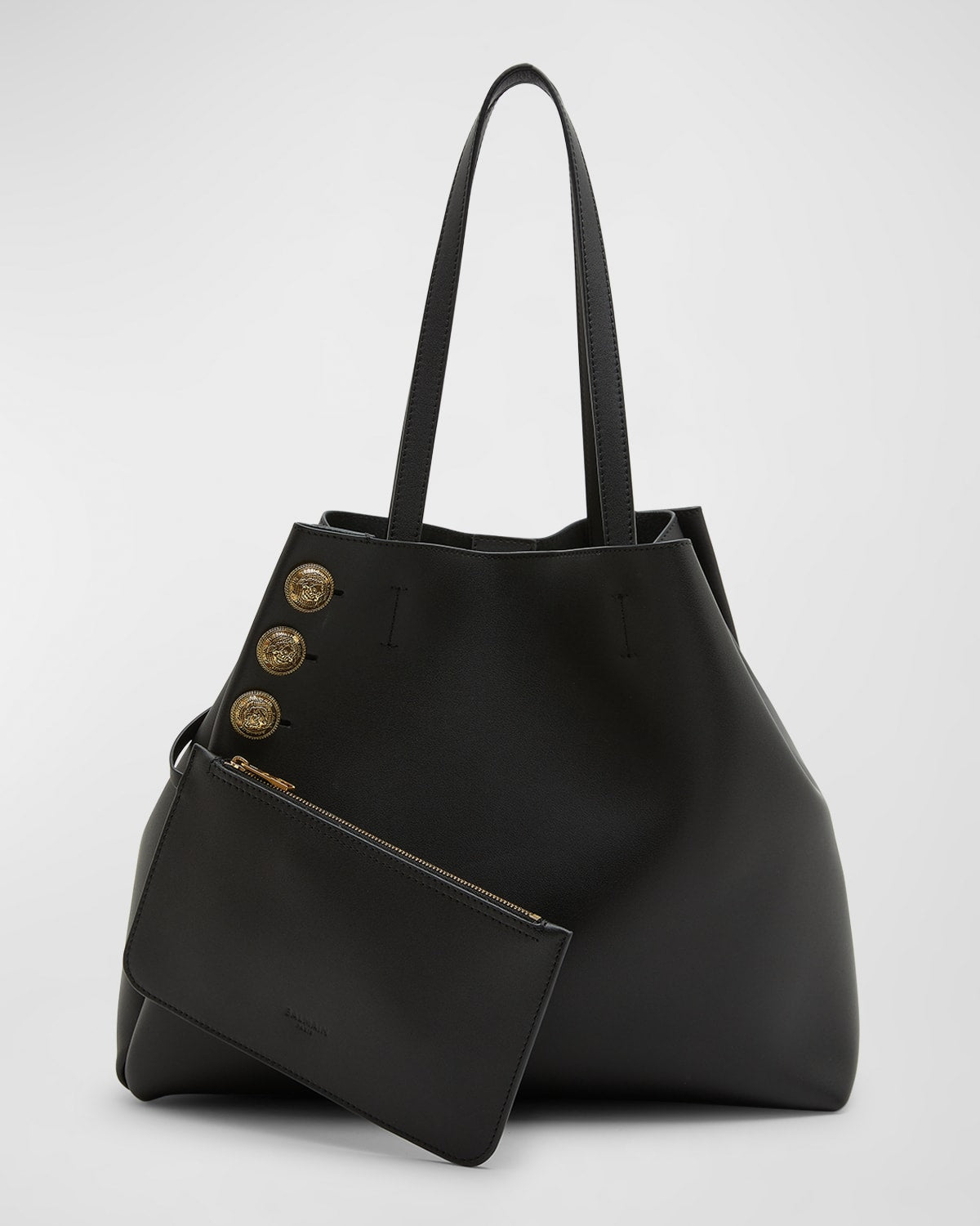 Balmain Embleme Shopper Tote Bag in Smooth Leather