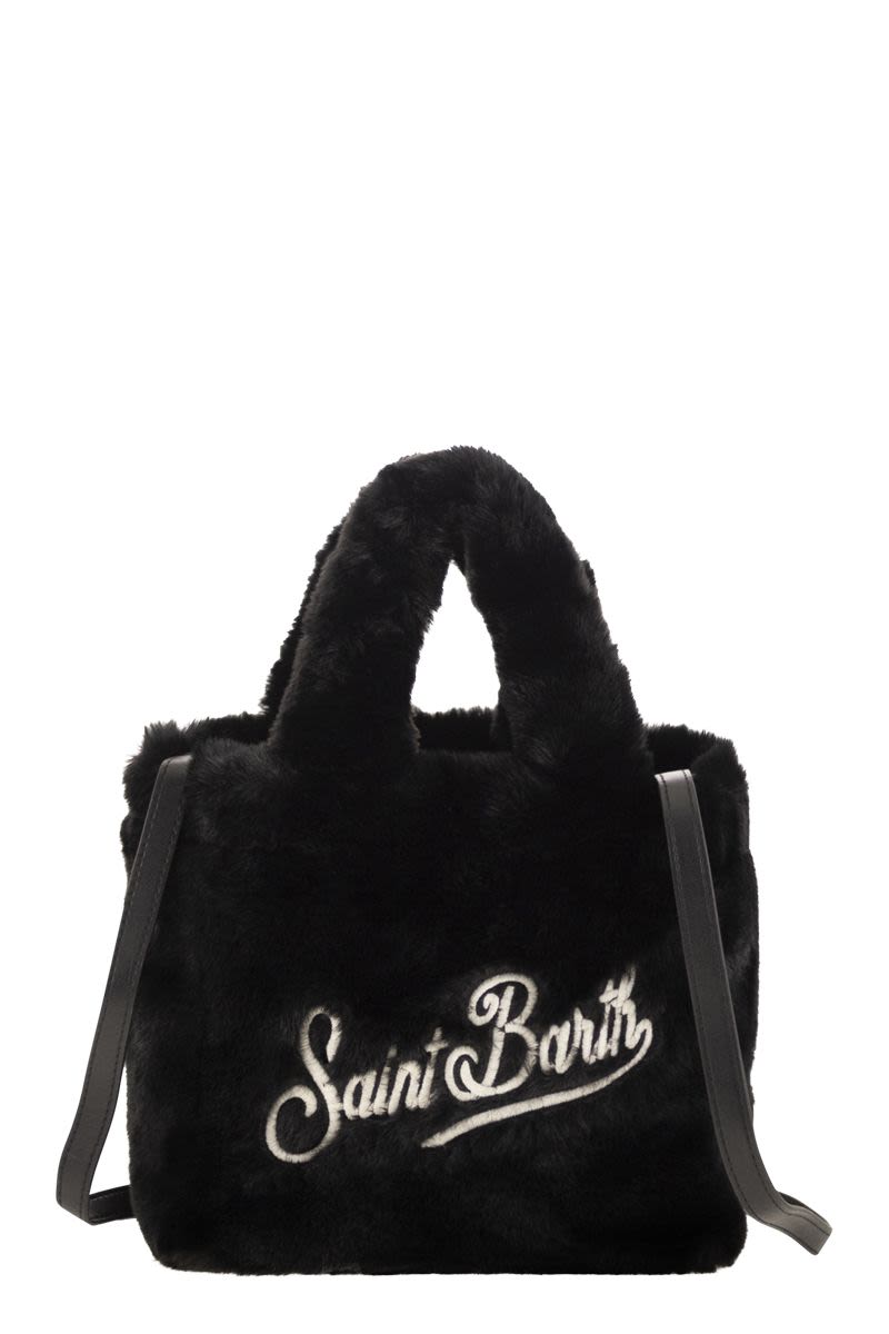 Mc2 Saint Barth Soft Fur Mini Vanity Bag in Black | VAMI012