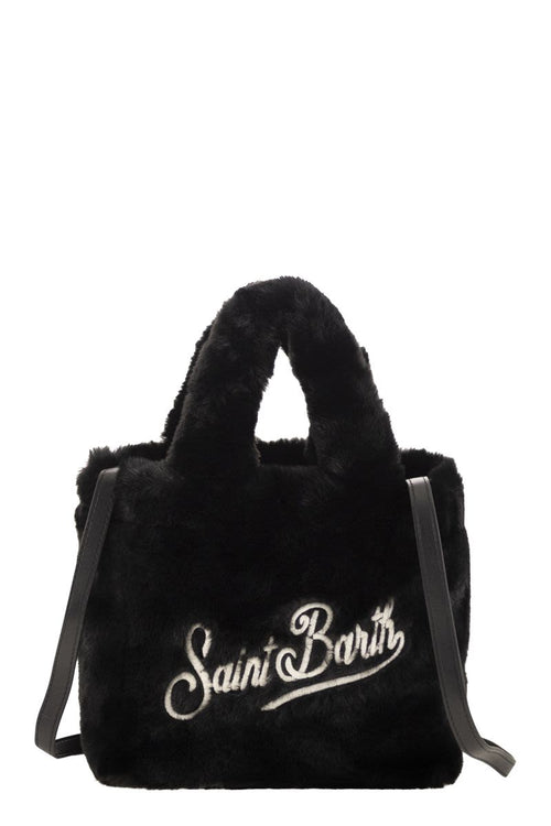 Soft Fur Mini Vanity Bag in Black | VAMI012
