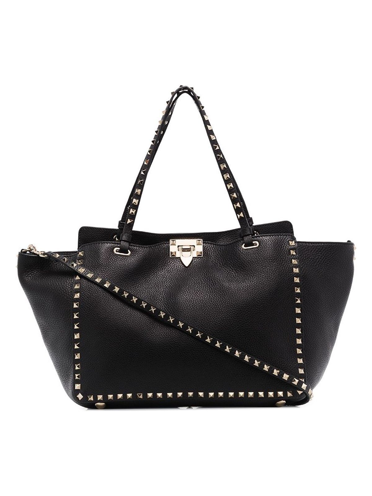 Valentino Garavani Women's Rockstud Logo Tote Bag in Black | Size UNI | 3W2B0970VSF0NO