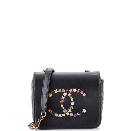 CHANEL Giant Crystal CC Flap Bag Lambskin Mini