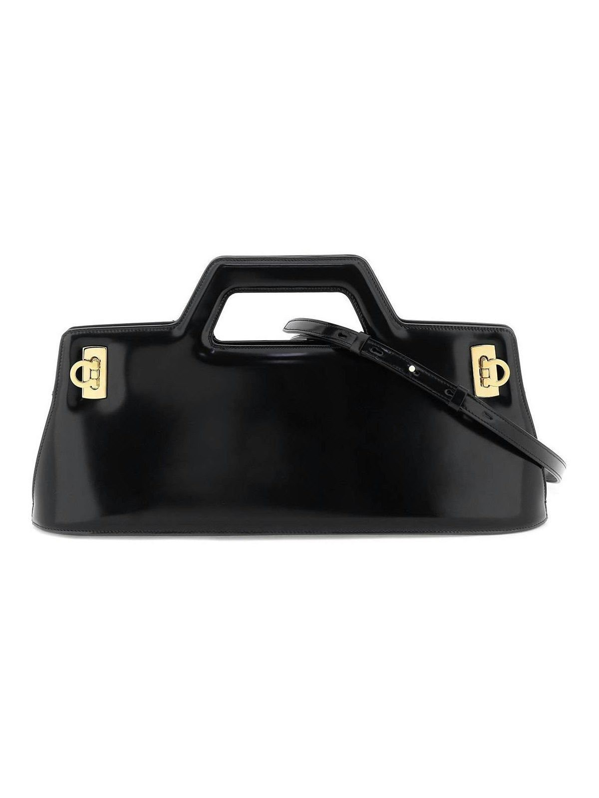 Ferragamo Women's Wanda East West Top Handle in Black | 2134840760351