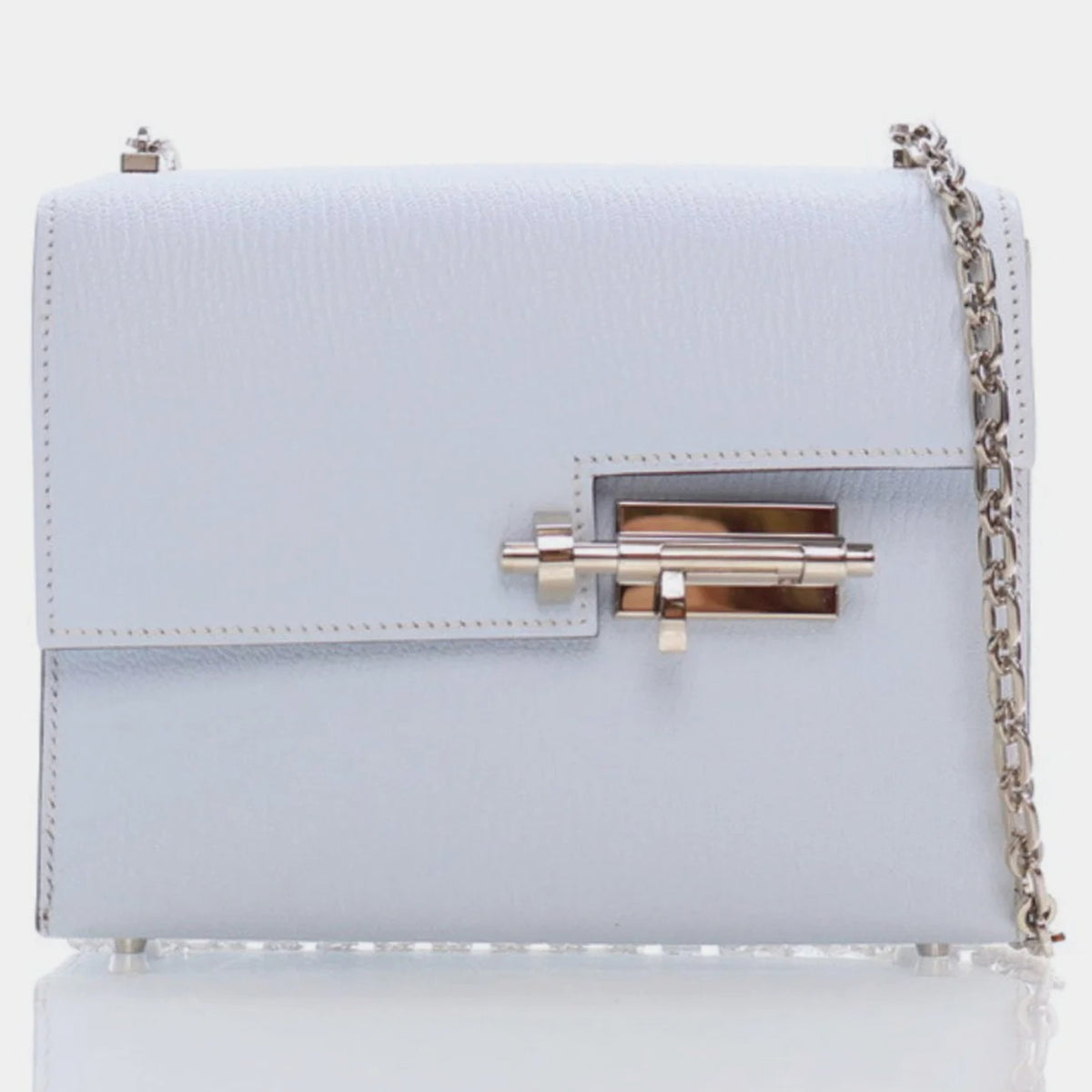 Hermès Blue Brume Mysore Chevre Verrou Chain Mini Bag