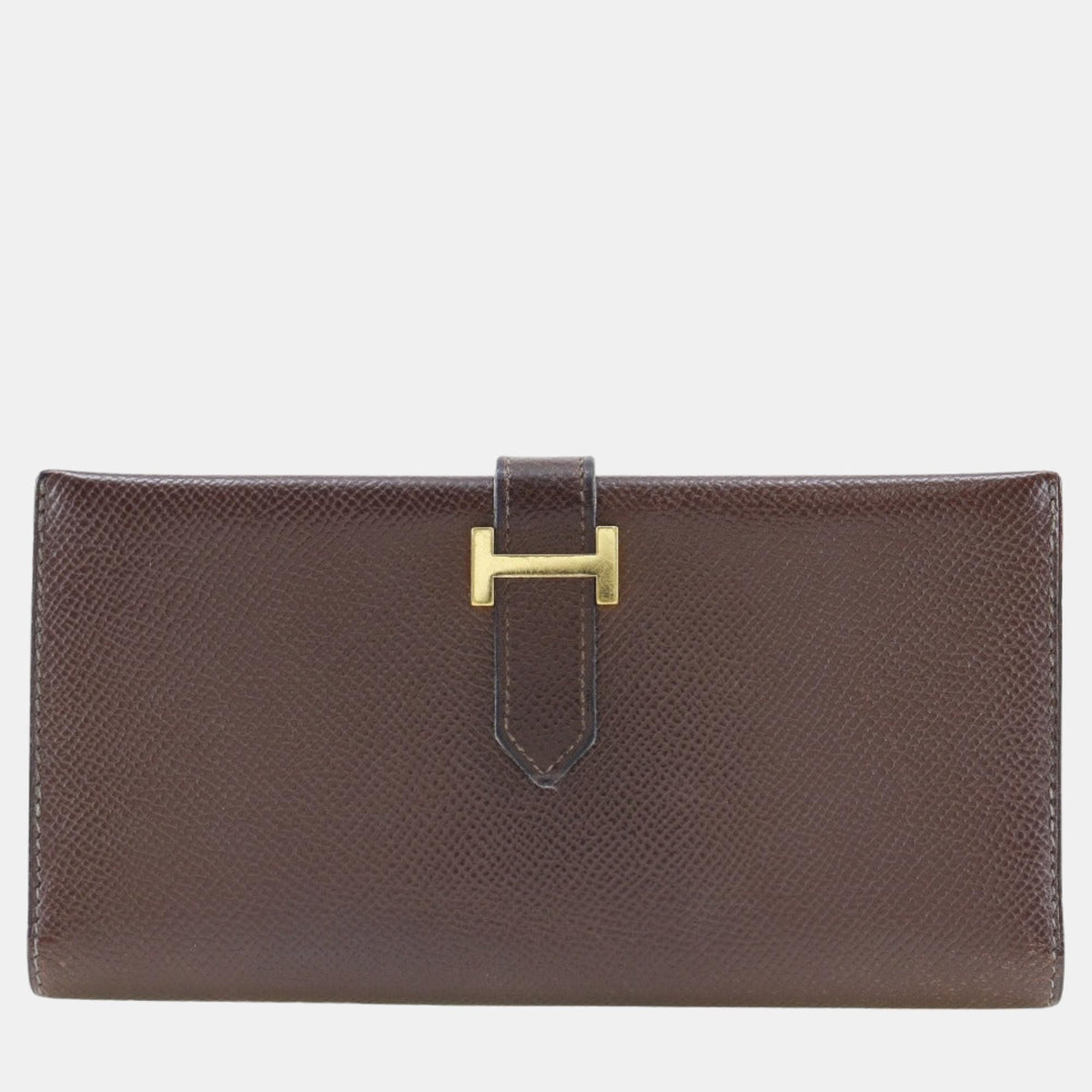 Hermès Brown Epsom Leather Bearn Wallet