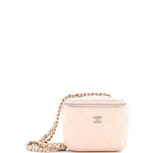 CHANEL Classic Vanity Case with Chain Quilted Caviar Mini