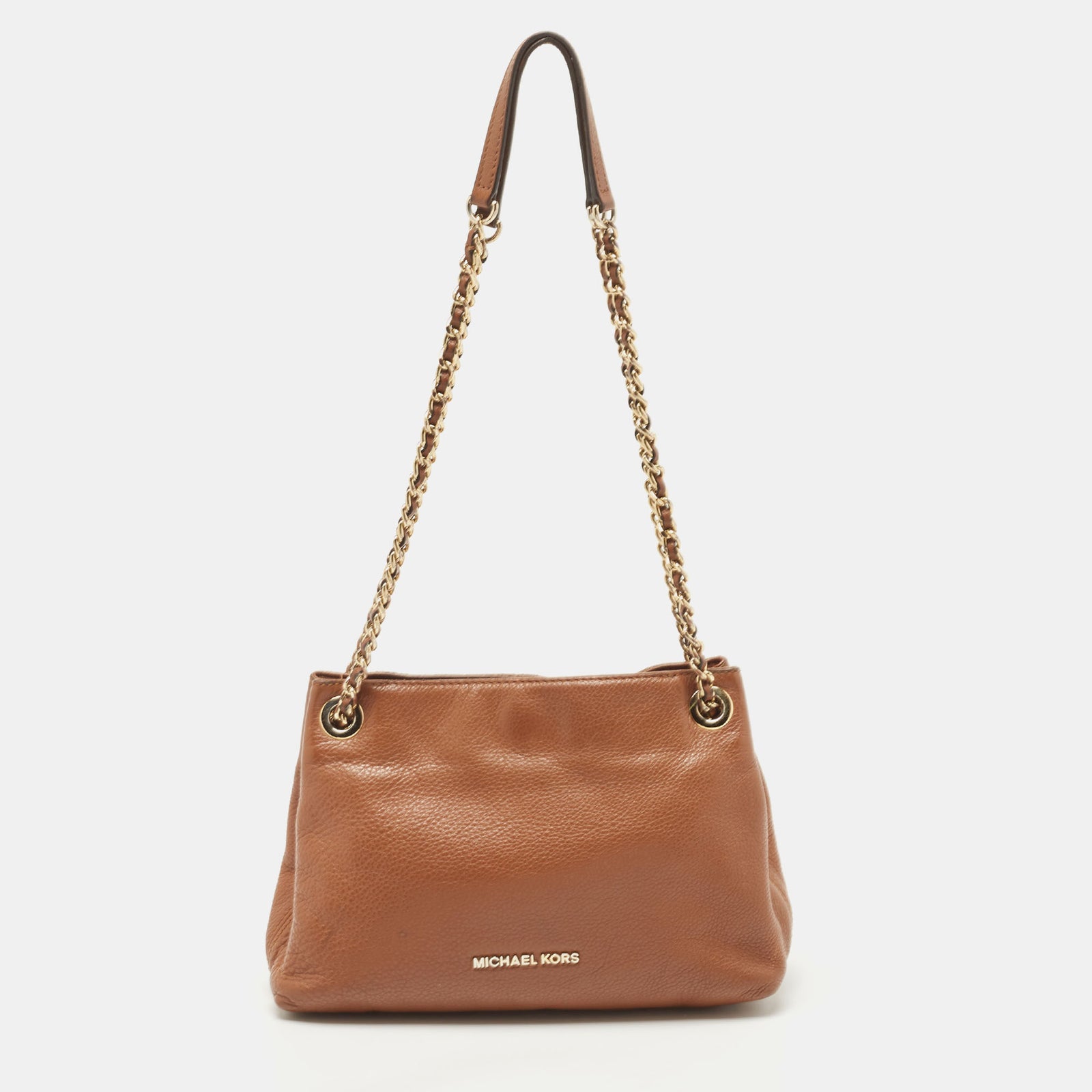 Michael Kors Brown Leather Chain Shoulder Bag