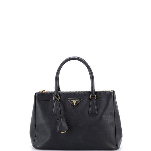 PRADA Double Zip Lux Tote Saffiano Leather Small