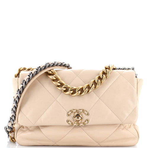 CHANEL 19 Flap Bag Quilted Leather Large