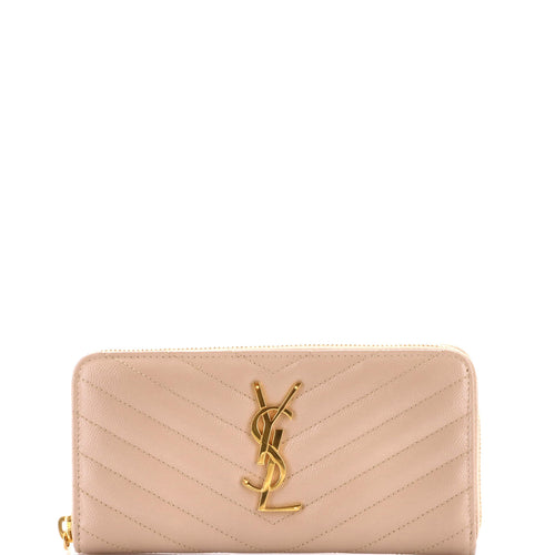 Classic Monogram Zip Around Wallet Matelasse Chevron Leather