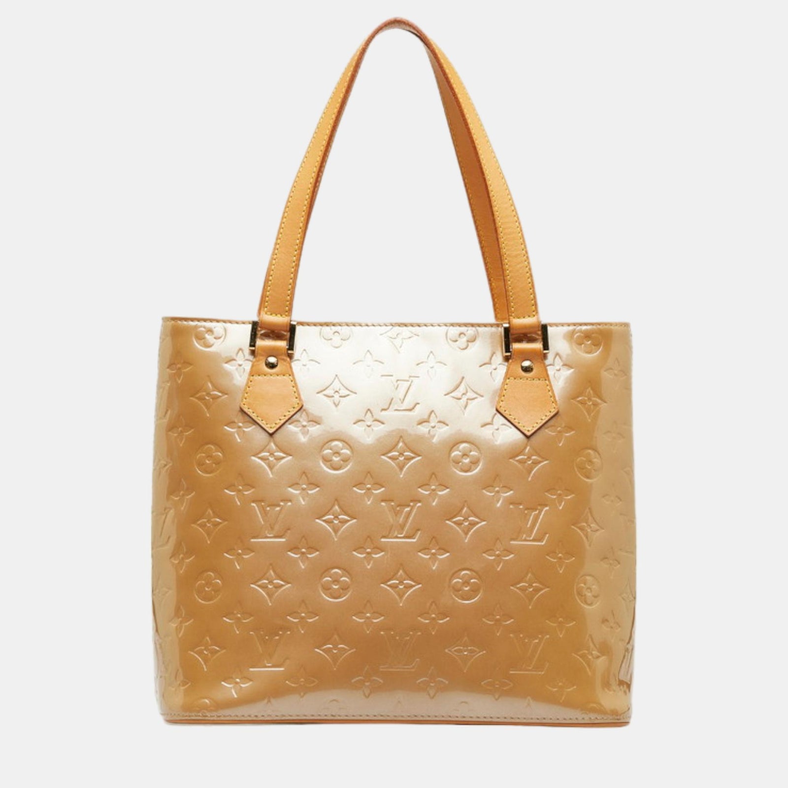 Louis Vuitton Braune Tote „Houston“ aus Leder mit Monogramm-Vernis